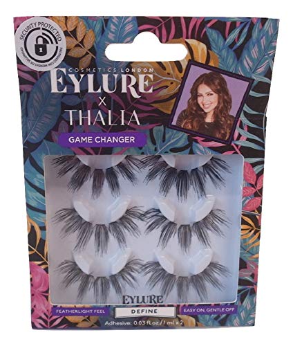 Eylure Thalia Game Changer, Multi Pack Reusable, Adhesive Included 3 Pairs Dramatic