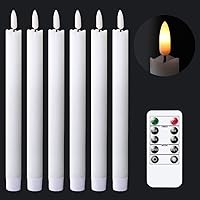 Vista 9 de GenSwin Velas cónicas negras sin llama parpadeantes con control remoto de 10 teclas, funciona con pilas, velas LED cálidas con mecha 3D