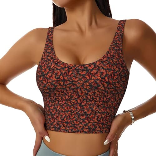 Monarch Butterflies Print Lightweight Trendy Women Sports Vest Yoga Workout Running Vests All Seasons Black