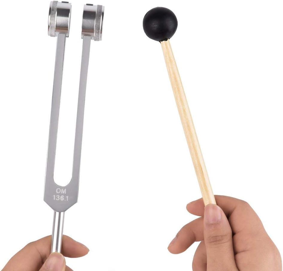 Tuner Tuning Fork 136.1 Hz with Mallet and Velvet Pouch