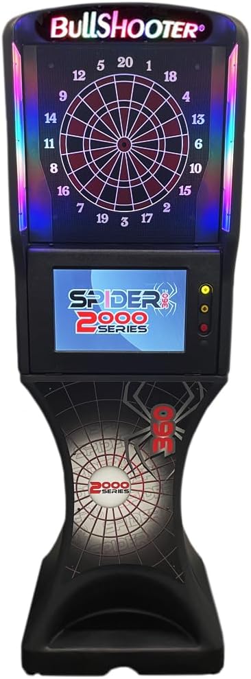 Spider 360 2000 Series, Electronic Dartboard, Home Commercial Grade Dart Board, Standing Electronic Soft tip Dartboard