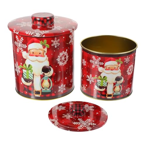 Bocal à bonbons de Noël en tôle avec finition soignée et structure antichoc