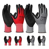 Safety Work Gloves & Gardening Gloves for Men, 6 Pairs Pack, Seamless Knit Nylon Glove with Breathable Foam Latex Coated,Ideal for General Purpose,Home Improvement,Painting (Large)
