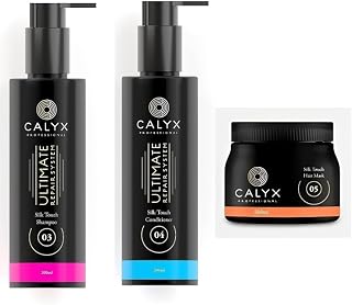 Calyx Professional Shampoo - Conditioner & Hair Mask Combo (200ML) - Ultimate Repair System Silk Touch Hair | Smooth & Shi... Price In India