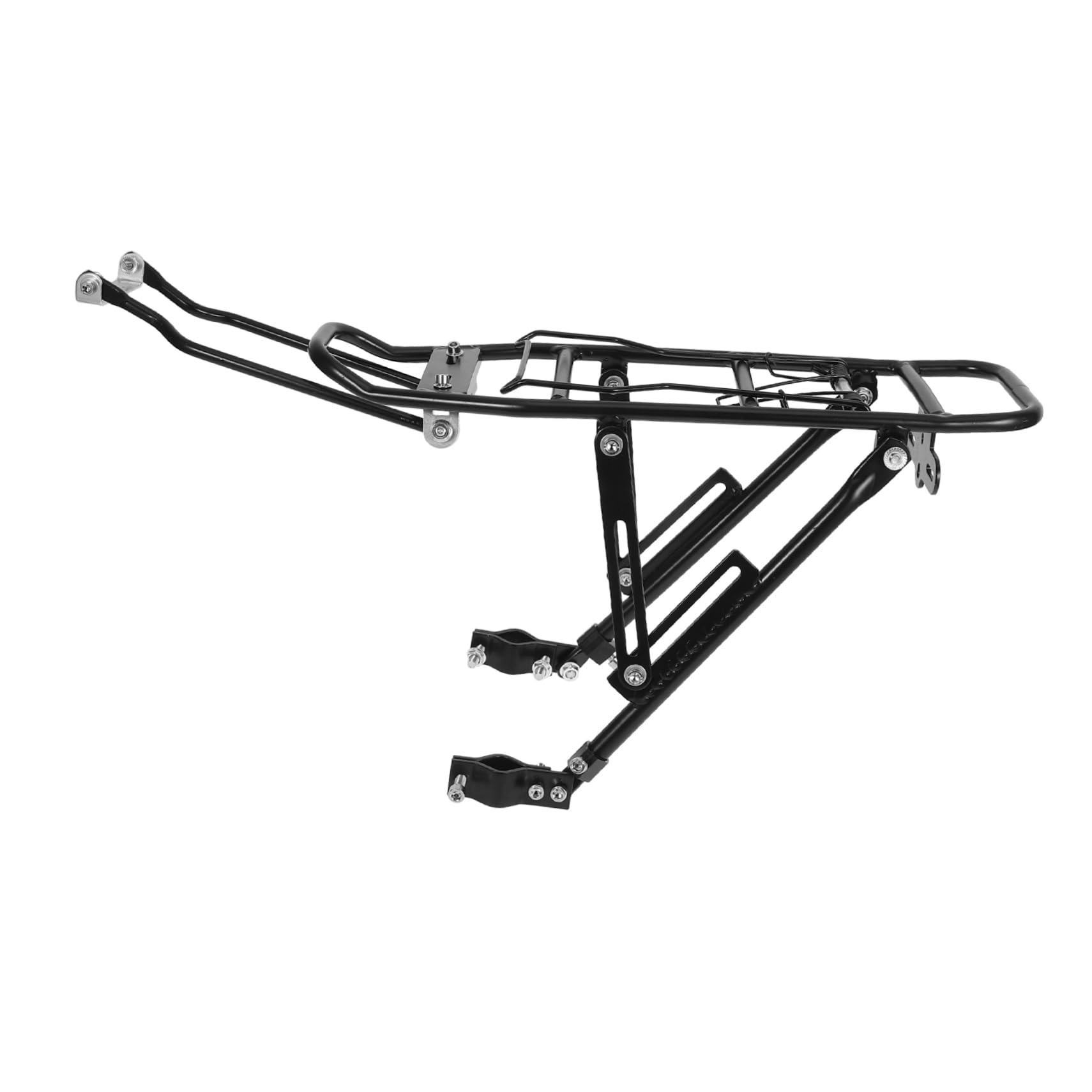 Porte-Bagages Arrière Réglable pour Vélo Pliant, Alliage D'aluminium Noir | Conception Compacte, Installation Simple, Transport Facile, Usage Cyclisme, Pièce Unique, Style Polyvalent
