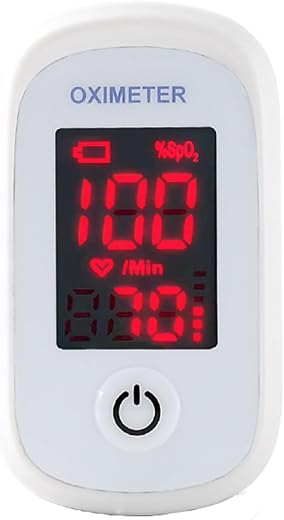 Fingertip Pulse Oximeter - Accurate Blood Oxygen Monitor (SPO2) &amp; Heart Rate Monitor With Anti Motion Interference -Suitab