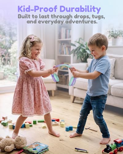 acer OHR702 Kids Bluetooth Headphones, Wireless & Wired, Over-Ear | 75H Playtime, Bluetooth 6.0, 3.5mm Jack Aux Cord, 85dBA Safe Volume,Fast Charging,for iPad/Toddler/Travel/Tablet-Purple Green - image 4