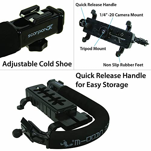CamCaddie Video Action Stabilizing Handle Grip (Black) | Handheld Camera Stabilizer with Cold-Shoe Mount | Video Stabilizer for Canon Nikon Sony Panasonic DSLR Camera Camcorder - Thumbnail 2