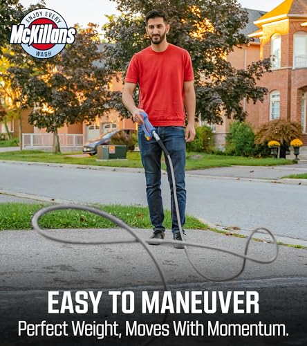Image of McKillans Pressure Washer Hose 50 ft - Flexible & Kink-resistant - Steel-Braided & Durable- M22-14mm Stainless Steel Plug - Power Washer Hose - High Pressure 1 /4 inch Inner Diameter - Long 50 ft Reach