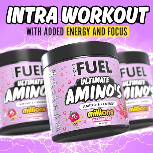 Applied Nutrition BodyFuel Amino's - Amino Acids Supplement, EAA Essential Amino Acids Powder, Muscle Fuel & Recovery (270g - 30 Servings) (Millions Raspberry) - Image 4