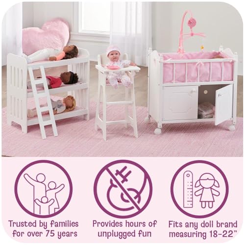 Badger Basket Metal Doll Loft Bed with Daybed for 18 Inch Dolls – Includes Ladder, Bedding & Pillows by Badger Basket - Image 3