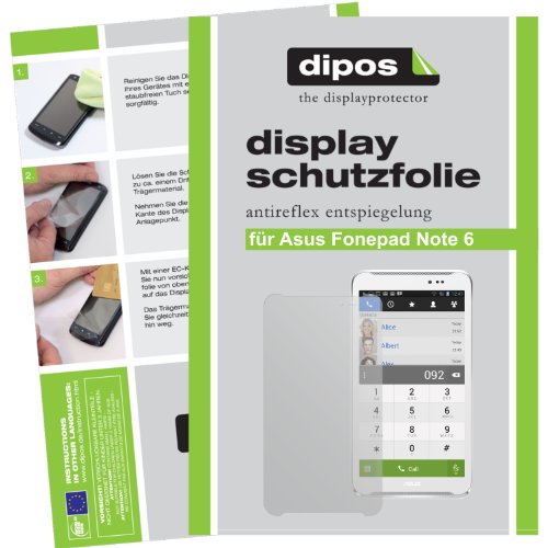 dipos Protector de Pantalla Compatible con ASUS Fonepad Note 6 (2 Unidades)   Mate pelicula Protectora de Pantalla