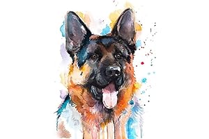 WZVZGZ Wooden Puzzle German Shepherd Dog 500 Piece Adult Jigsaw Puzzles: A...