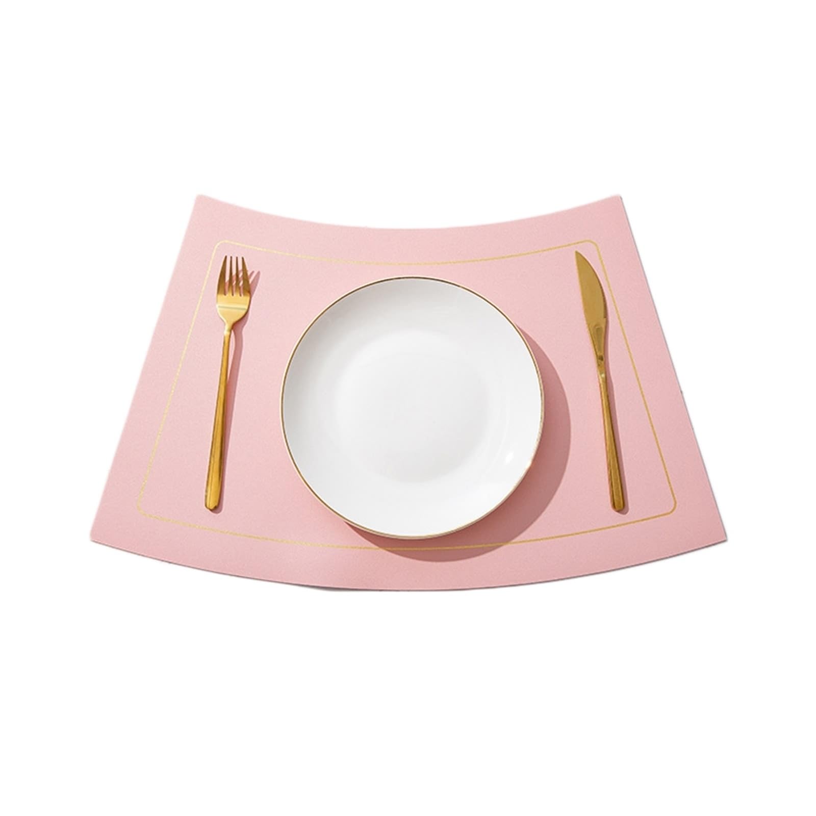Set de table bicolore aux lignes dorées chic pour table raffinée