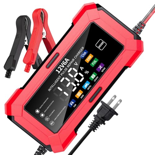 Cargador de batería de Coche- mantenedor de 12V, Cargador automático | Cargadorr de Goteo de batería con Cierre Inteligente para Mantenimiento de alimentación de vehículos