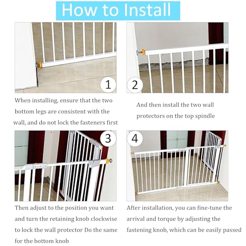 AUXBC 4Pcs M10 (10mm) Baby Gate Threaded Spindle Rod Replacement Parts Kit for Pressure Mounted Pet Safety Gates Stair Gates Hardware Accessories White（80mm in Length） - Thumbnail 6