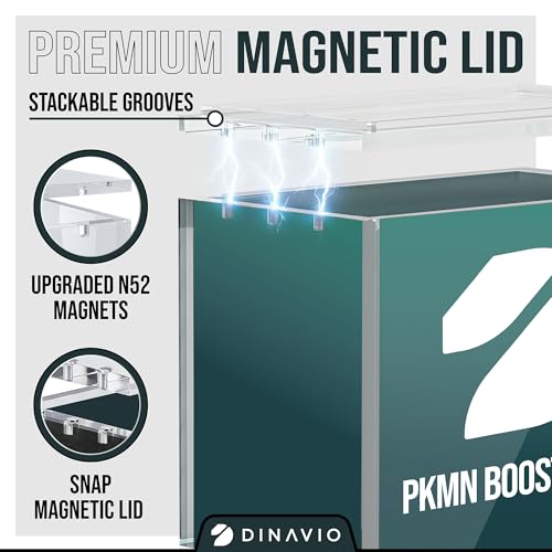 Image of Dinavio Crafthouse PKMN Booster Box Case Acrylic Display Stackable - 8mm + 5mm Ultra Thick Acrylic with N52 Strong Magnets - PKMN Booster Box Case Protector - Compatible with PKMN Booster Boxes