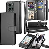 Tekcoo Wallet Case For Motorola Moto G 5G 2025 | Moto G (2025 Only) | XT2513, Luxury PU Leather Cash Credit Card Slots Holder Carrying Folio Flip Cover [Detachable Magnetic Hard Cases] Lanyard - Black