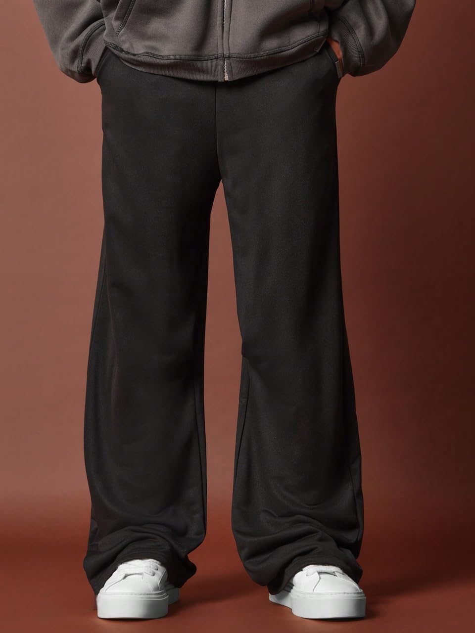 Men's/Unisex Open Bottom Drawstring Pure Cotton Stretchable Baggy Jogger Pants-image-44
