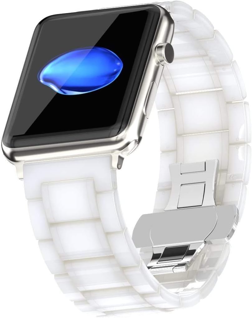 VeveXiao Ceramics Band Compatible with Apple Watch Ultra/Ultra 2 Band 49mm 45mm 44mm 42mm 41mm 40mm 38mm Women Men, Ceramics Stainless Steel Link Bracelet iWatch Strap Replacement Bands for iWatch Series 9 8 7 6 5 4 3 2 1 SE