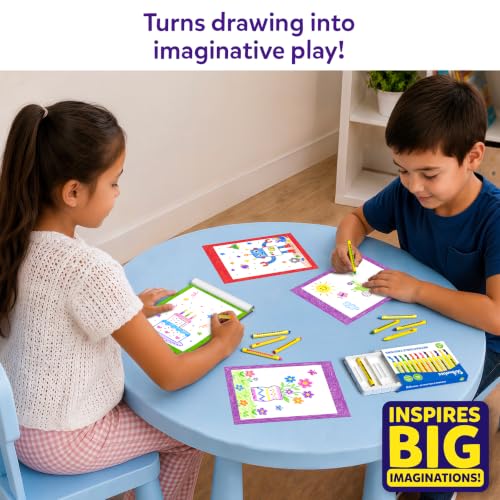 Image of Skillmatics Picture Sprouts - Complete the Picture Art Kit for Kids, 50 Drawing & Colouring Activity Pages, 12 Retractable Mess-Free Crayons, Screen-Free Travel Toy, Gift for Girls & Boys Ages 5-10
