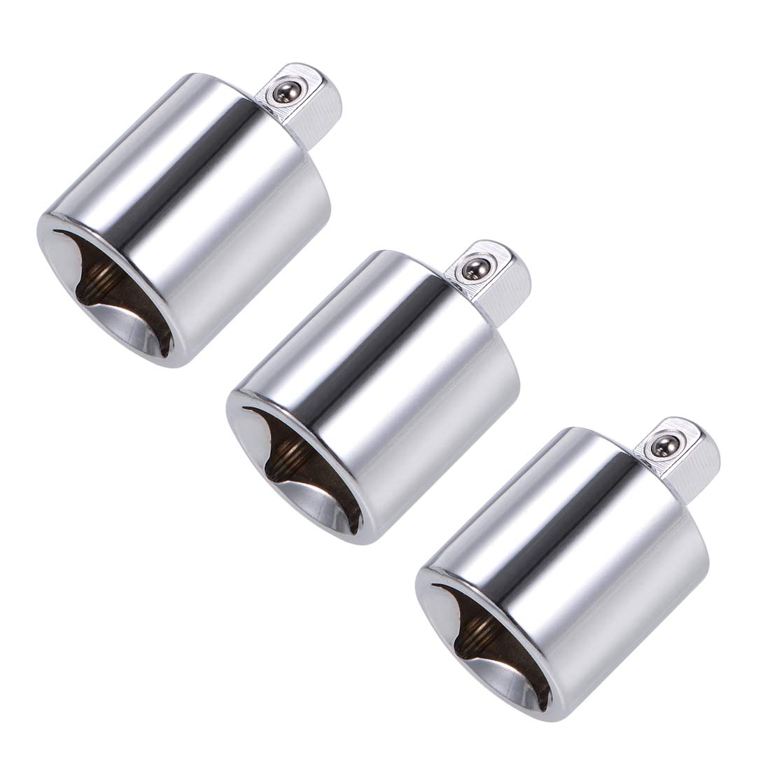 uxcell 3 Pcs 1/2 Inch Drive (F) x 1/4 Inch (M) Socket Reducer, Female to Male