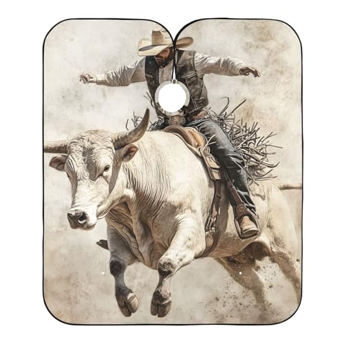 Hezely Bull Riding Hair Dye Cape, Barber Cape for Adults,Waterproof Salon Cape,Waterproof Hairdressing Styling Hair Cutting, 65