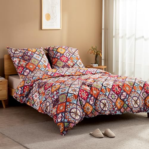 ATsense Bettwäsche 135x200 Baumwolle, Bunt Renforcé Bettwäsche-Sets ÖkoTex Bettbezug 135x200 4teilig, Super Weich… – Ansicht 7