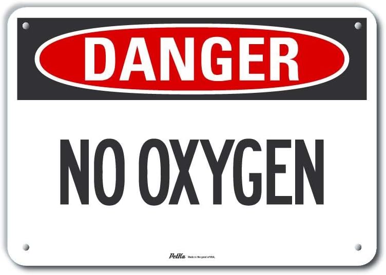 PKFO-0217-NA_10x7"No Oxygen" Aluminum Sign, 10" x 7", Danger