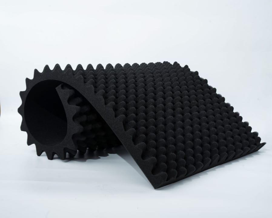 Panel de espuma acústica de espuma de 48 x 24 x 2 pulgadas, panel de pared de espuma de estudio, espuma insonorizada de alta densidad con