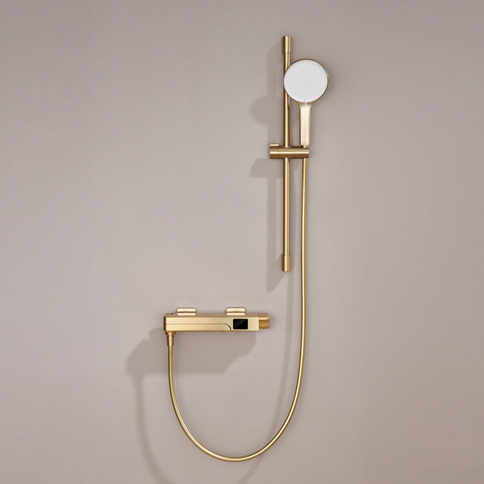 Robinet de baignoire mural avec pommeau de douche 3 fonctions et tuyau 1.5m