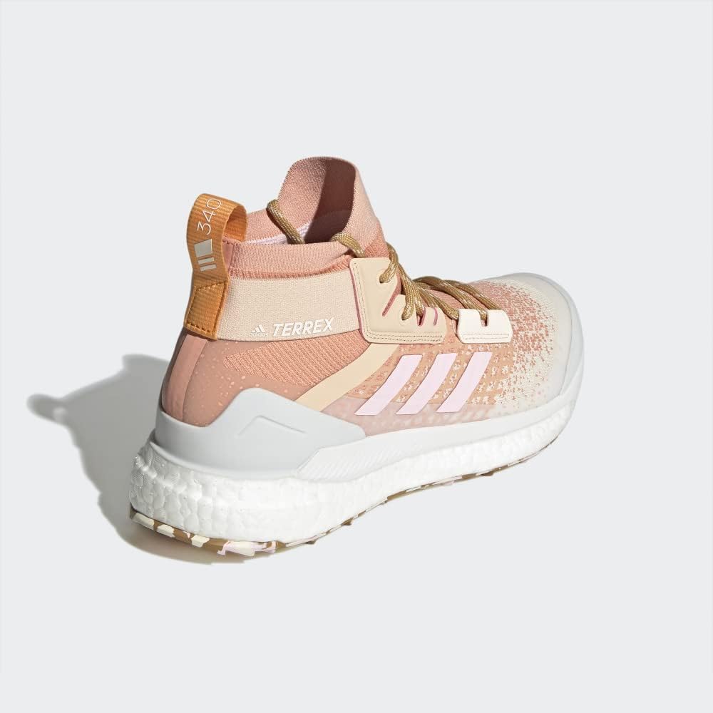 adidas Women's Terrex Free Hiker Primeblue Hiking Shoes, Ambient Blush/Clear Pink/Wonder White - 9.5