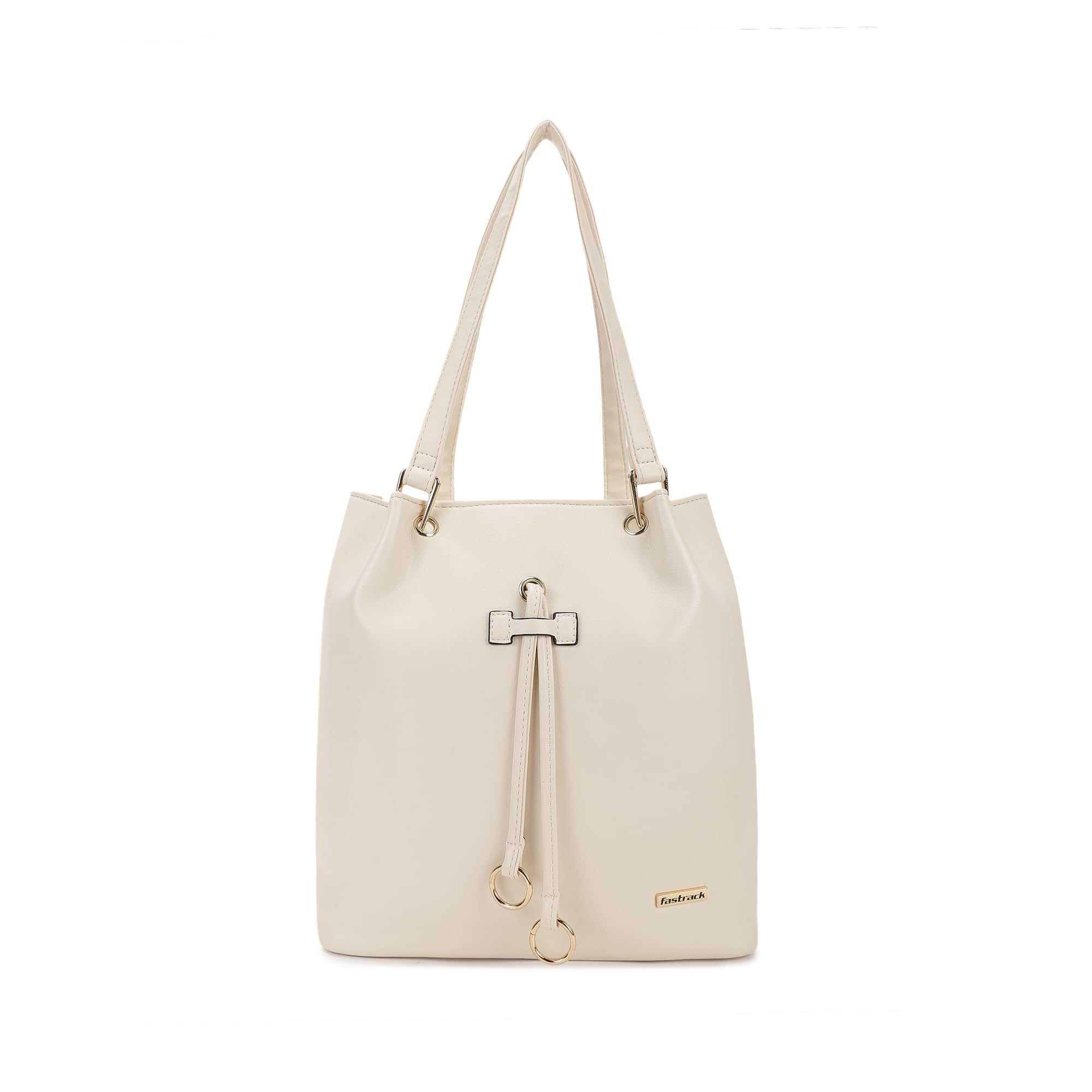 Fastrack Solid Shoulder Bag For Girls, Ladies And Women | Decorative Drawstrings And Dual Handles | Casual Handbag For Womens | Made Up Of Semi - Pu Leather, Beige (B0D9BLQP2L) Amazon Price History, Amazon Price Tracker