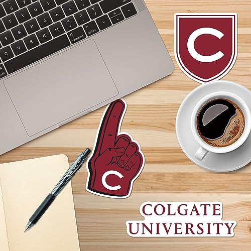 Image of Colgate University 9ct Vinyl Large Deluxe Stickers Variety Pack - Laptop, Water Bottle, Scrapbooking, Tablet, Skateboard, Indoor /Outdoor - Set of 9