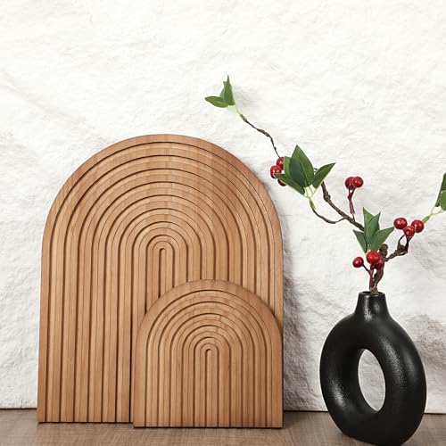 Set de 2 tablas de cortar decorativas de madera miniatura 6