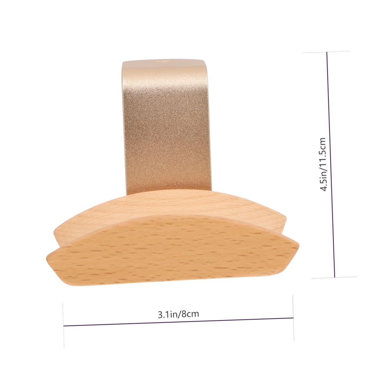 ABOOFAN Support pour Casque Audio Bois Massif Aluminium Crochet Bureau Mural Solide Rangement Pratique pour Casque et Accessoires Adapté Bureau et Chambre