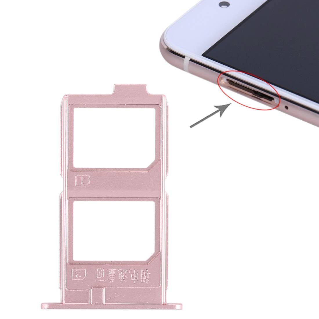 Advanced 2 X SIM Card Tray Compatible With Vivo X7 Plus (Color : Rose gold)