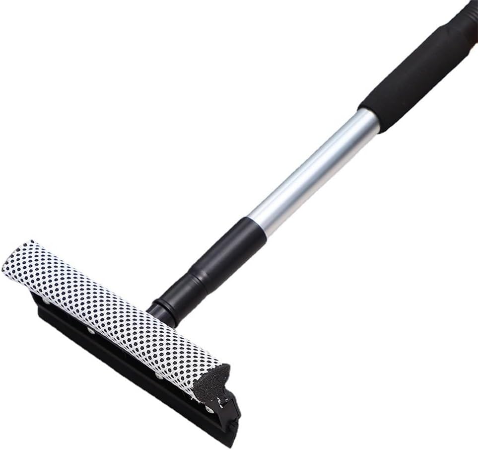 Glass Scraper Telescopic Pole Household Brush Double-Sided Window Cleaning Tool