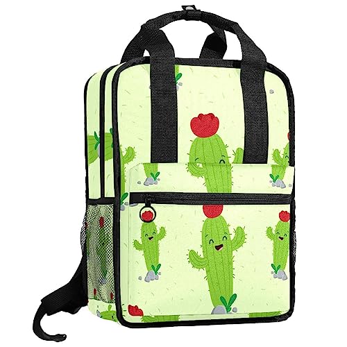 Sac à dos mignon motif cactus multicolore avec bretelles réglables de 35.5 cm