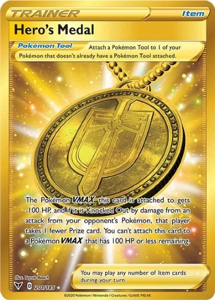 Pokemon - Hero's Medal - 201/185 - Vivid Voltage - Full Art - Gold