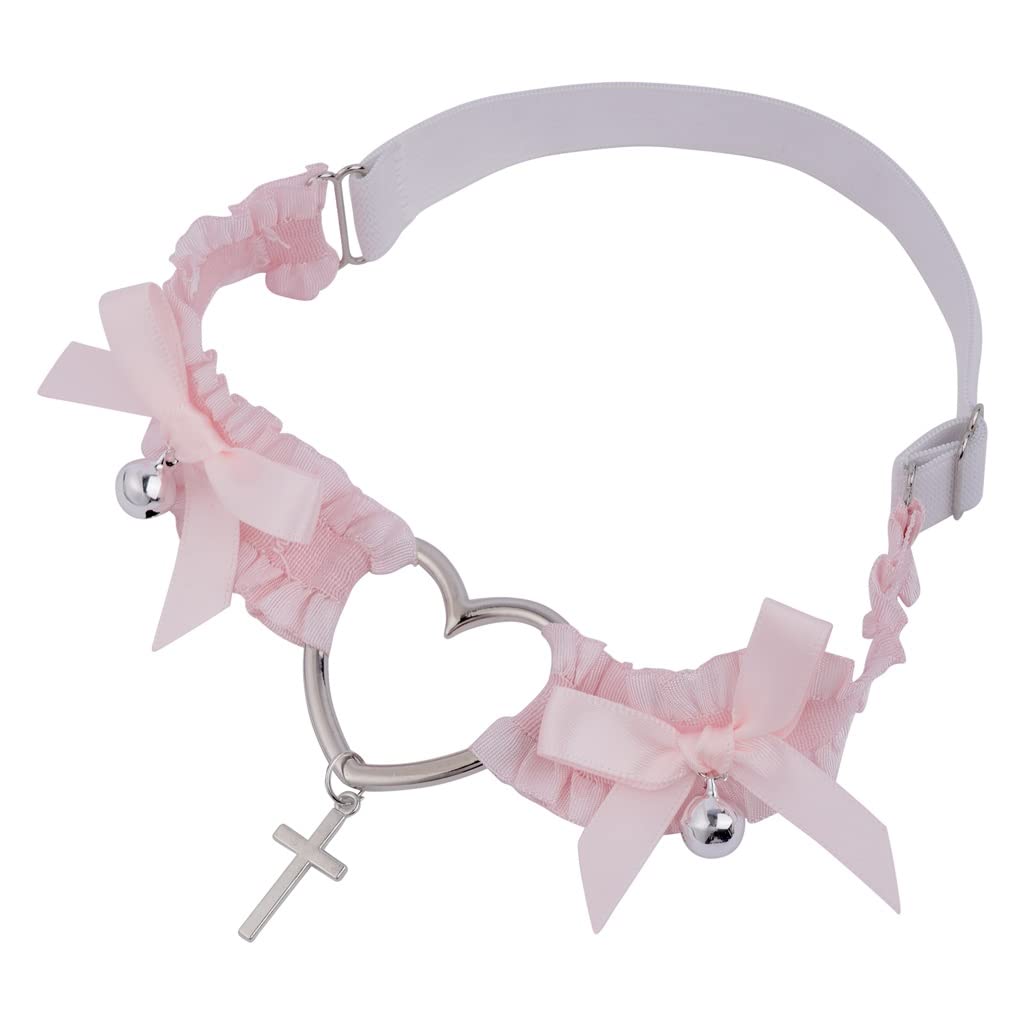 Sexy Encaje Plisado Elástico Elástico Arco Pierna Bucle Amor Cruz Arco Campana Pierna Bucle Liguero (Color : White, Size : 3pcs)
