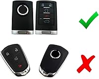 Vista 2 de Carcasa iJDMTOY para llavero de mando a distancia de Cadillaic, Blanco