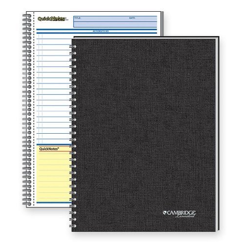 Cambridge QuickNotes Side Bound Business Notebook, 8x5, White, 80 Sheets