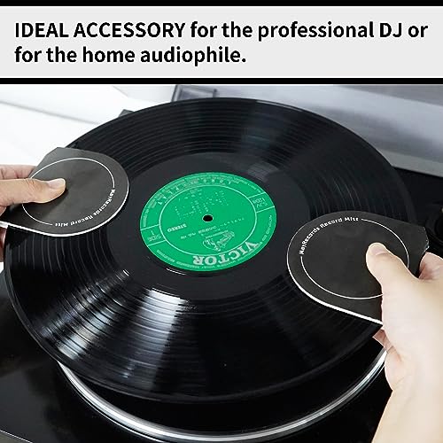 sdroceRyaM 4PCS Record Mitt LP Handler Gripper Anti-Static Vinyl Record Cleaner &Protector Soft Microfiber Practical Turntable Accessories(Black)