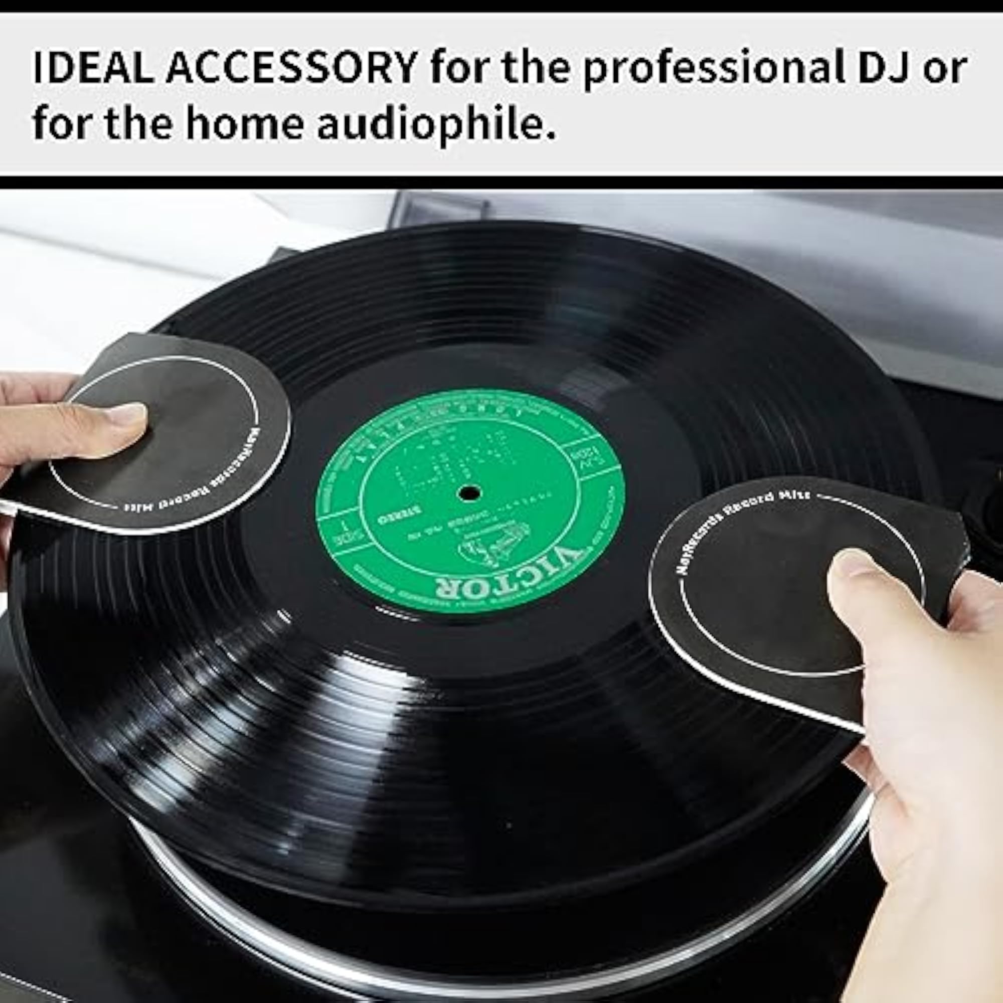 4PCS Record Mitt LP Handler Gripper Anti-Static Vinyl Record Protect