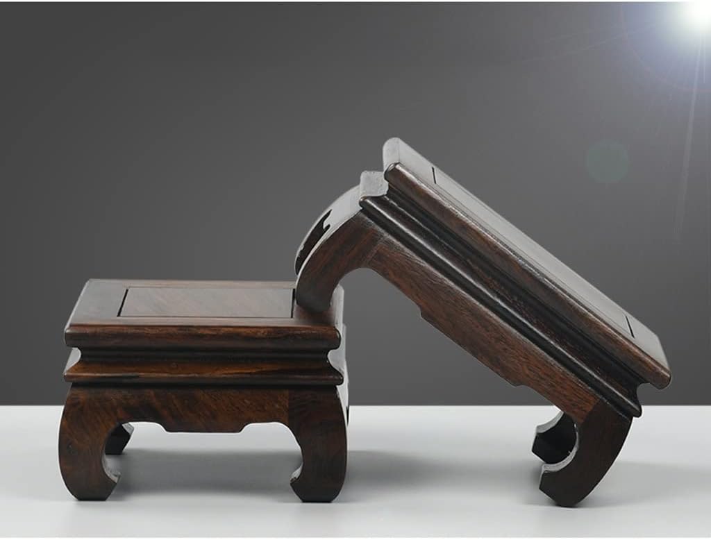 Bonsai Pedestal Vase Pedestal Stands Bonsai Base Rectangular Plant Bracket Ebony for Buddha Statue Flower Bonsai Strange Stone Teapot Vase Wooden Handicraft Ornaments Planter Stand Plant Holder(18cm)