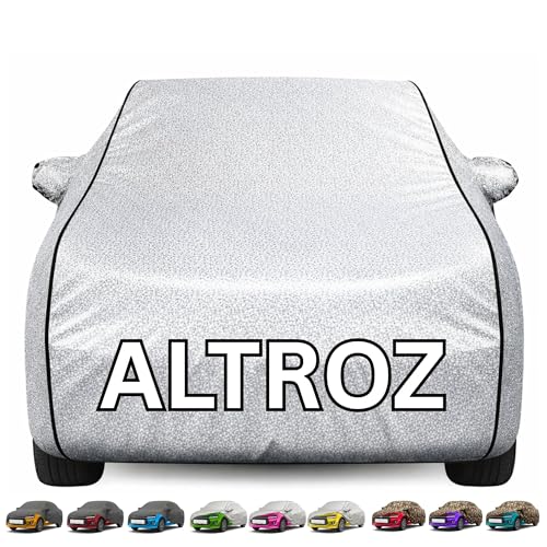 Image of Kayme Premium Silver Altroz Car Cover Waterproof for (All Models & Variants - Petrol, Diesel, CNG & EV) |Speacially Custom Fit with Mirror Pockets |All-Weather Protection - Outdoor Car Body Cover