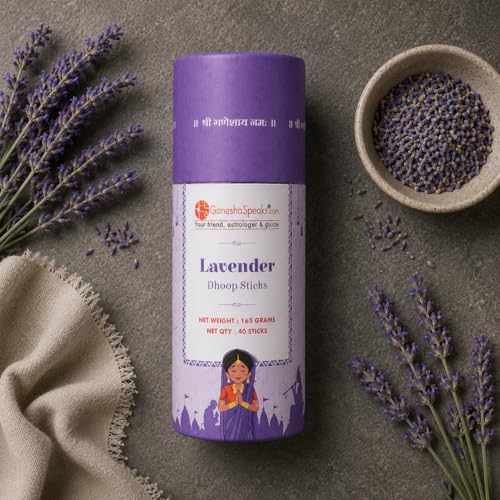 Image of GaneshaSpeaks Bambooless Dhoop Sticks with Jasmine, Lavender, Sandalwood, Lemongrass & Rose Fragrance | 40 Sticks Each Box(Pack of 5) | Burn Time: 45 Mins | Free Ceramic Stand