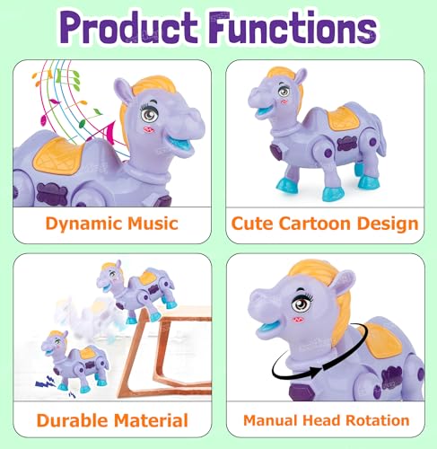 Image of Zest 4 Toyz Musical Toy for Kids | Musical Camel Toy for Kids | Flashing Lights & Sound Toys | Interactive Baby Crawling Toy | Battery Operated Toys | Birthday Gift for Boys and Girls - Purple