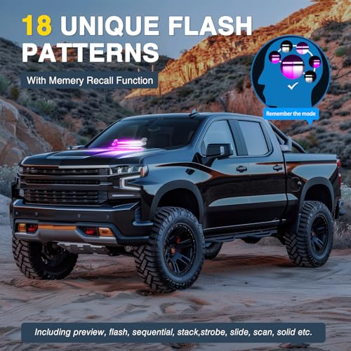 Image of Nilight 12LED Traffic Advisor Strobe Light Bar Purple White Hazard Safety | Emergency Warning Dash Front /Rear Windshield Flashing Lights for Cars Trucks Police Firefighter Plow Construction Vehicles